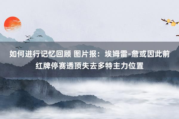 如何进行记忆回顾 图片报：埃姆雷-詹或因此前红牌停赛透顶失去多特主力位置