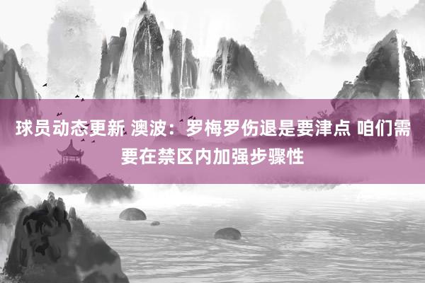 球员动态更新 澳波：罗梅罗伤退是要津点 咱们需要在禁区内加强步骤性