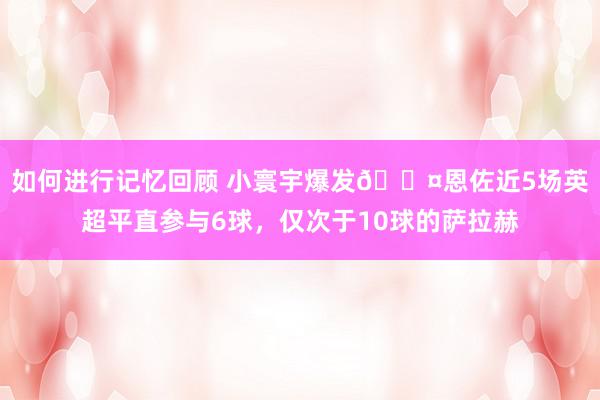 如何进行记忆回顾 小寰宇爆发😤恩佐近5场英超平直参与6球，仅次于10球的萨拉赫