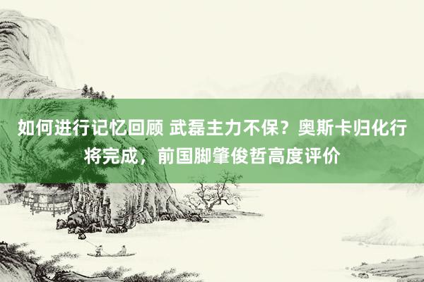 如何进行记忆回顾 武磊主力不保？奥斯卡归化行将完成，前国脚肇俊哲高度评价