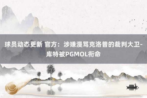 球员动态更新 官方：涉嫌漫骂克洛普的裁判大卫-库特被PGMOL衔命